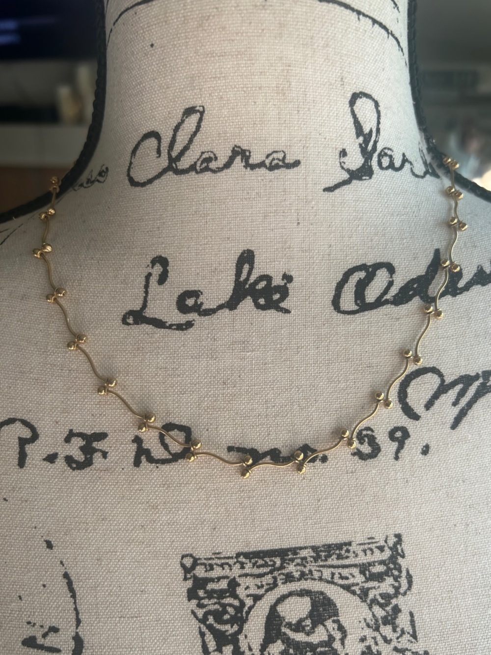 Vintage Anthropologie Squiggle Chain Necklace